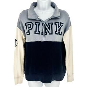 PINK by Victoria’s Secret Quarter Zip Boyfriend Fit Sweatshirt Size XS